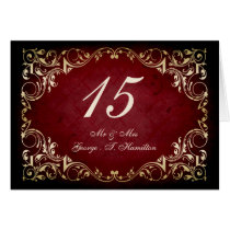 rustic red regal wedding table seating card