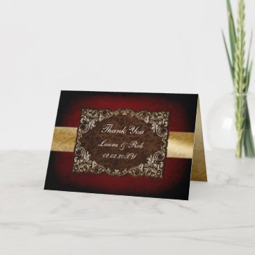 rustic red regal wedding Thank You