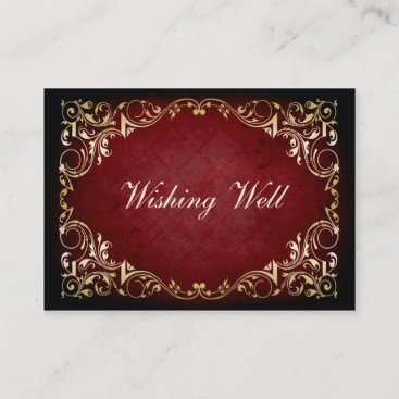 rustic red regal wishing well cards