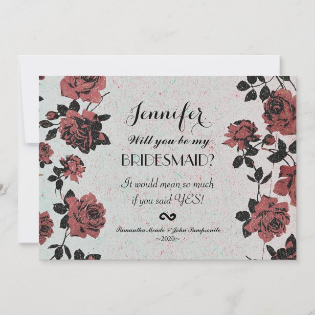 Rustic Red Romantic Roses Invitation (Front)