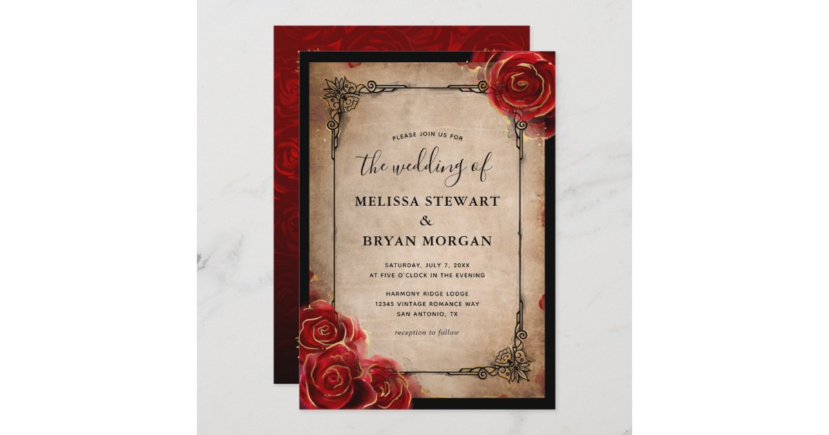 red wedding invitations templates