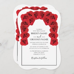 Rustic Red Roses Wedding Invitations