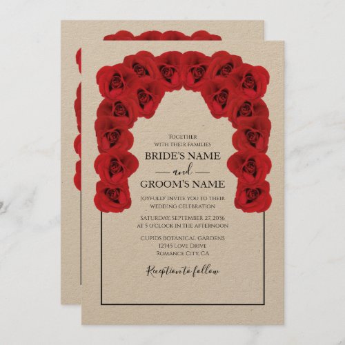 Rustic Red Roses Wedding Invitations