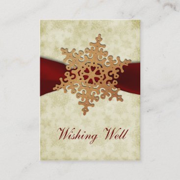 rustic red snowflake wishing well cards