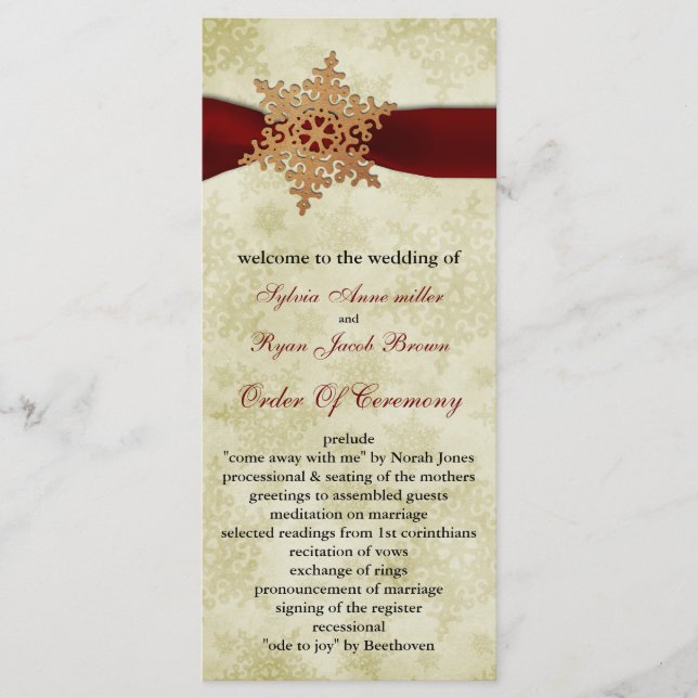 Rustic red snowflakes , program (Front)