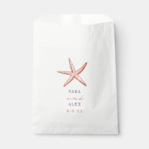 Rustic Red Starfish Beach Wedding Favor Bag