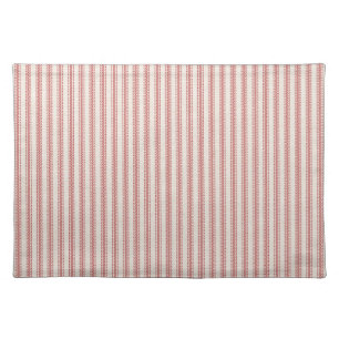 Rustic Red Striped French Ticking Cloth Placemat