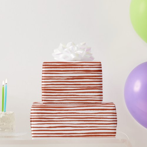 Rustic Red Stripes Christmas  Wrapping Paper