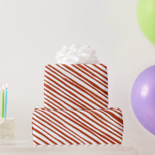 Rustic Red Stripes Christmas  Wrapping  Paper