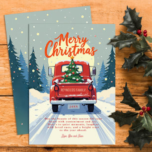 Rustic Red Truck Christmas Card