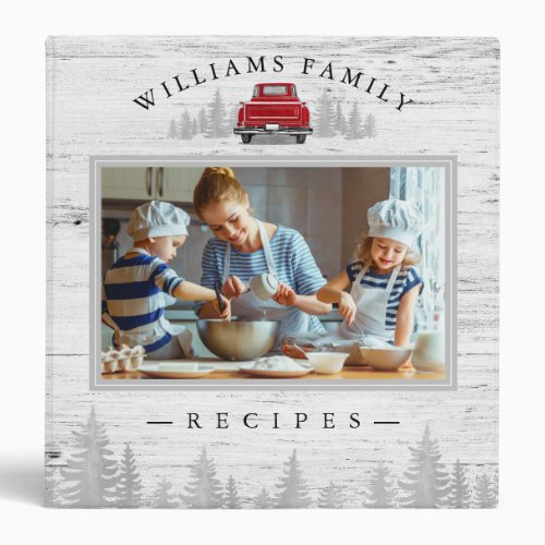Rustic Red Vintage Truck Family Photo Recipe 3 Ring Binder