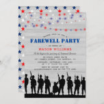 Rustic Red, White & Blue | Military Farewell Party Invitation