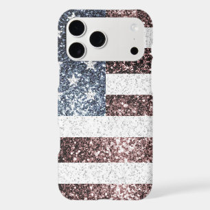 Rustic Red White Blue Sparkles USA flag iPhone 17 Pro Max Case