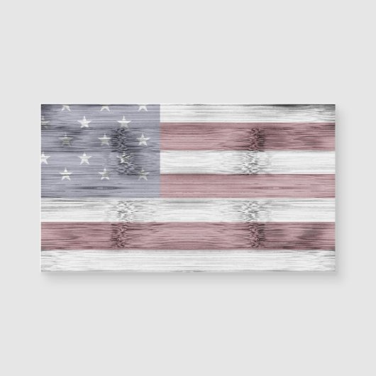 Rustic Red White Blue Wood USA flag America (Front)
