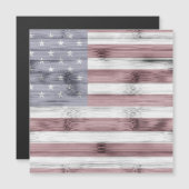 Rustic Red White Blue Wood USA flag America (Front/Back)