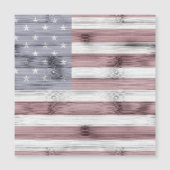 Rustic Red White Blue Wood USA flag America (Front)