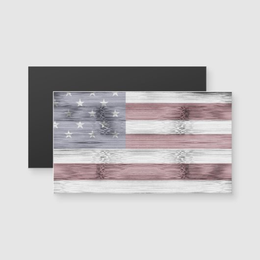 Rustic Red White Blue Wood USA flag America (Front/Back)