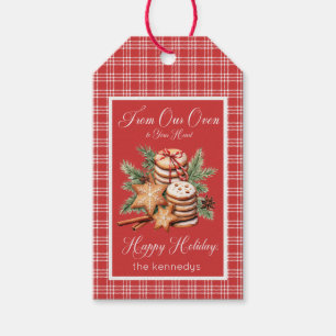 Rustic Red & White Plaid Cookie Tray Gift Tags