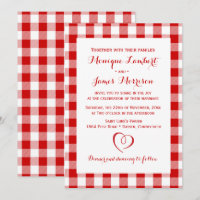 Rustic Red White Plaid Gingham Country Wedding