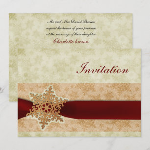 rustic red winter wedding Invitation cards