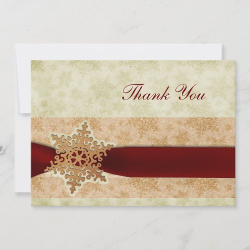 rustic red winter wedding Thank You Invitation