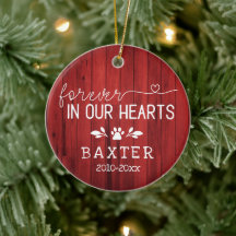 Rustic Red Wood Forever In Our Hearts Paw Pet