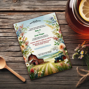 Rustic Redneck Countryside Wedding Invitation