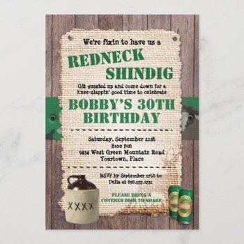 Rustic Redneck Hillbilly Party Invitation by starstreamdesign at Zazzle