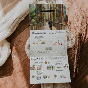 Rustic Redwood Forest Wedding Tri-Fold Invitation