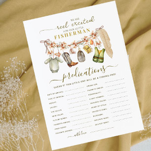 Rustic Reel Excited Fishing Baby Predictions Game