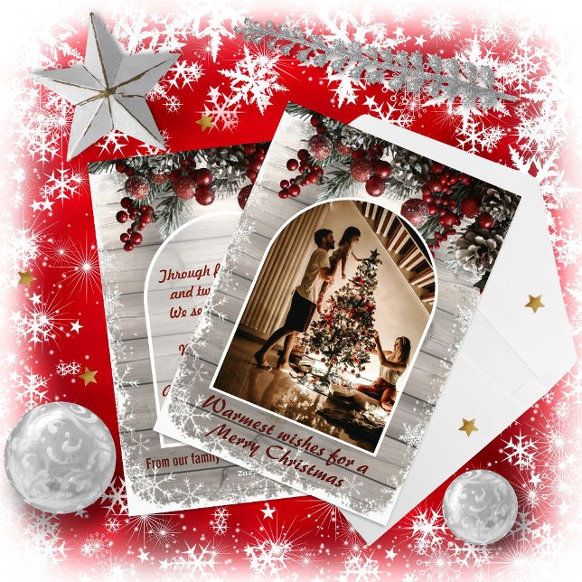 Rustic Reflections Christmas Photo Holiday Card (Creator Uploaded)