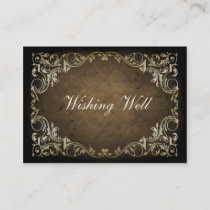 Rustic Regal Ornamental Brown And Gold Wedding Enclosure Card