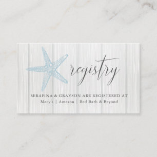 Rustic Registry Insert Enclosure Blue Starfish