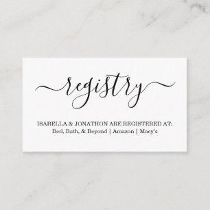Rustic Registry Insert / Enclosure for Invitation