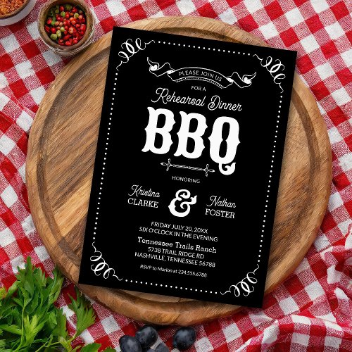 Rustic Rehearsal Dinner BBQ Invitation