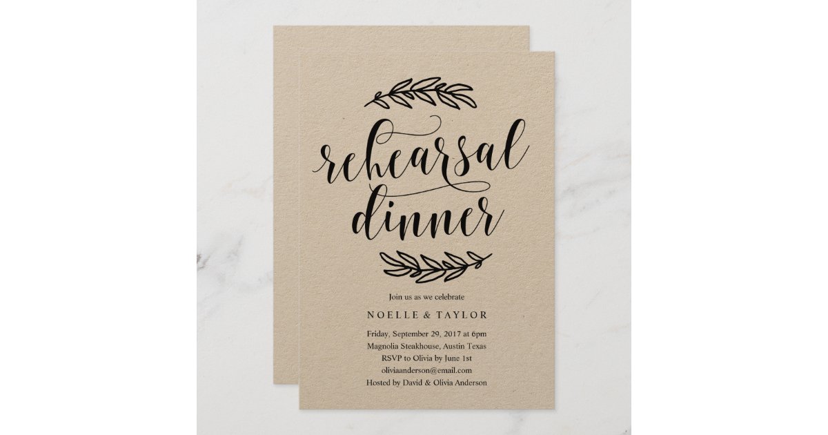 Rustic Rehearsal Dinner Invitation | Zazzle