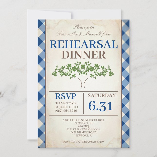 Rustic Rehearsal Dinner Invitation (Front)