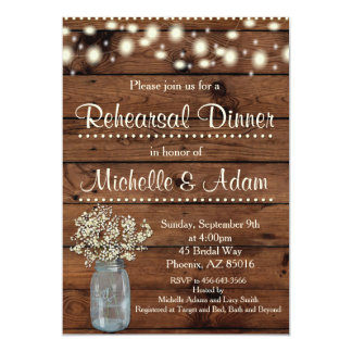 Rustic Rehearsal Dinner Invitation Card Rustic Rehearsal Dinner Invitation Card