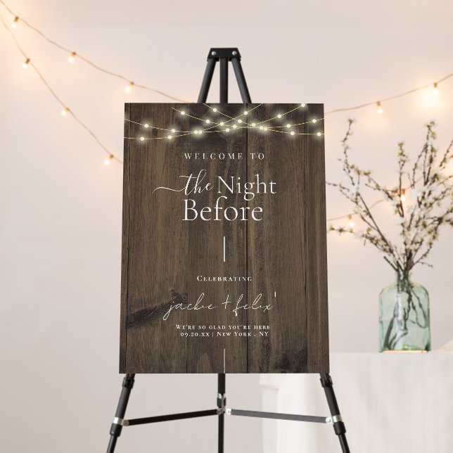 Rustic Rehearsal Dinner Welcome Sign (In Situ (Stand))