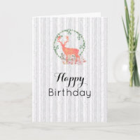 Rustic Reindeer Boho Watercolor Birthday