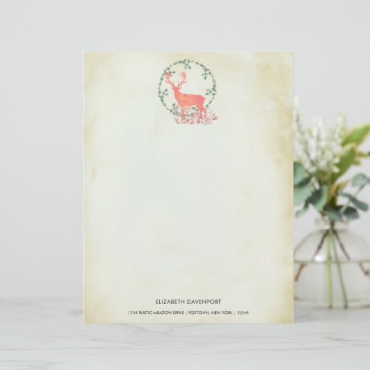 Rustic Reindeer Boho Watercolor Personalized (Standing Front)