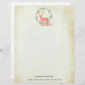 Rustic Reindeer Boho Watercolor Personalized (Front/Back)