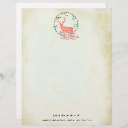 Rustic Reindeer Boho Watercolor Personalized (Front/Back)
