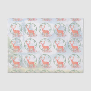 Rustic Reindeer Boho Watercolor Tissue Paper
