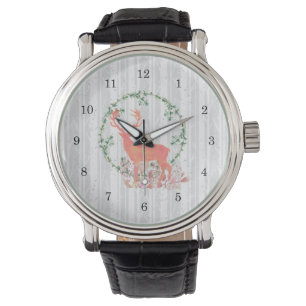 Rustic Reindeer Boho Watercolor Watch