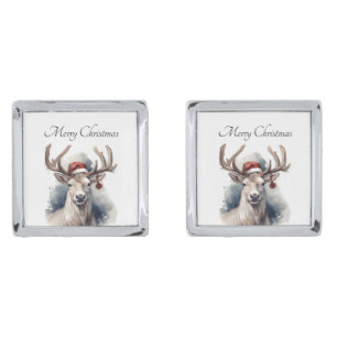 Rustic Reindeer Christmas, custom Cufflinks