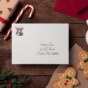 Rustic Reindeer Christmas, custom Envelope