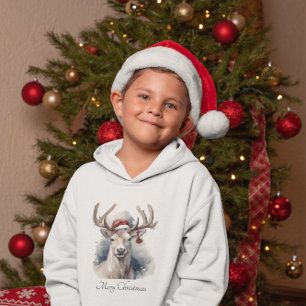 Rustic Reindeer Christmas, custom Hoodie