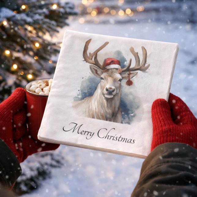 Rustic Reindeer Christmas, custom Napkins (Creator Uploaded)