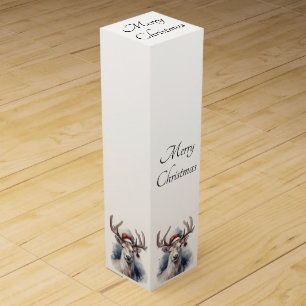 Rustic Reindeer Christmas, custom Wine Box